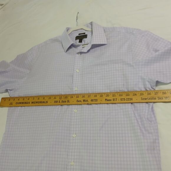 Jos.A.Bank RESERVE No Wrinkles Tailored Fit 18/37 100% Cotton Men's Button-up - Picture 9 of 11